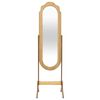 vidaXL Free Standing Mirror Light Wood 46x48x164 cm