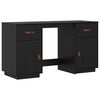 vidaXL Desk with Cabinets Black 135x50x75 cm Solid Wood Pine