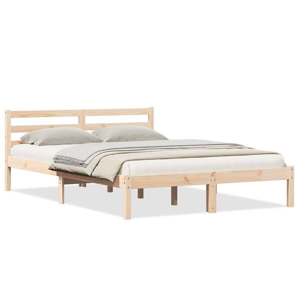 vidaXL Bed Frame Brown 225.5 x 145.5 x 69.5 cm Solid Pine Wood