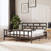 vidaXL Bed Frame without Mattress Grey Solid Wood 200x200 cm (810104+814216)