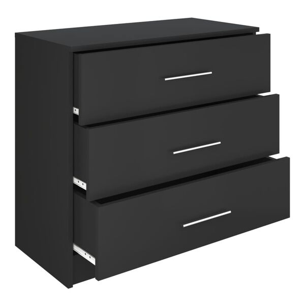 vidaXL Chest of Drawers Engineered Wood 71x35x68 cm Black
