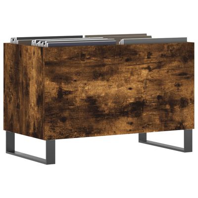 vidaXL Record Cabinet Smoked Oak 74.5x38x48 cm Engineered Wood