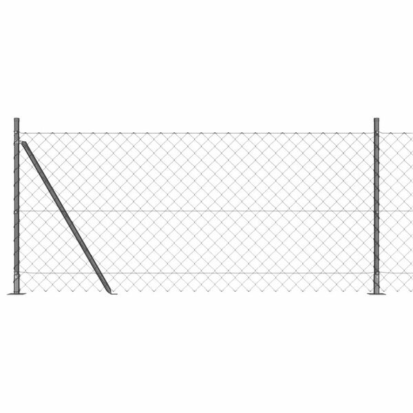 vidaXL Fence Post Grey 10 x 1 m (60 x 60 mm mesh) Steel and PVC