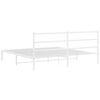 vidaXL Metal Bed Frame without Mattress with Headboard White 183x213cm