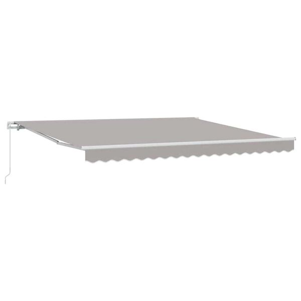 vidaXL Retractable Awning Light grey 400 x 350 cm Fabric and Metal