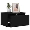 vidaXL Wall-mounted Bedside Cabinets with LED Lights 2 pcs Black