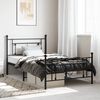 vidaXL Metal Bed Frame without Mattress with Footboard Black 107x203cm