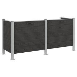 vidaXL Garbage Bin Fence Grey 237 x 85 x 115 cm Aluminium and WPC