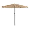 vidaXL Garden Parasol with Steel Pole Brown 388x388x248 cm