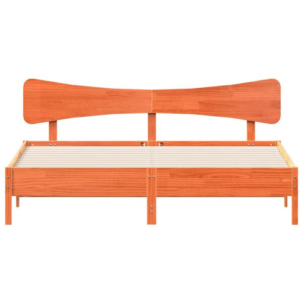 vidaXL Bed Frame without Mattress Wax Brown 200x200 cm Solid Wood Pine