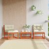 vidaXL Garden Sofas with Cushions 2pcs Wax Brown Solid Wood Pine