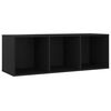 vidaXL 5 Piece TV Cabinet Set Black Engineered Wood