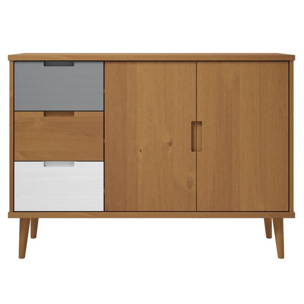 vidaXL Sideboard MOLDE Brown 113x40x80 cm Solid Wood Pine