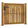 vidaXL Garden Gate 100x100 cm Corten Steel Bamboo Design