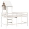 vidaXL Loft Bed with Ladder and Roof without Mattress White 90x190 cm Single