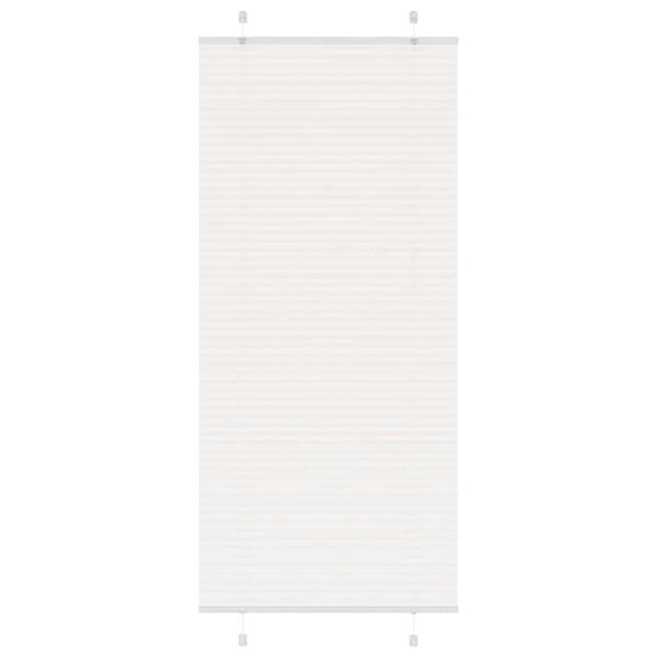 vidaXL Pleated Blind White 85x200 cm Fabric Width 84.4 cm Polyester