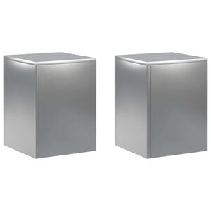 vidaXL Plant Stand 2 pcs Silver 30 x 30 x 40 cm Stainless Steel