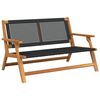 vidaXL Garden Relax Bench Black Solid Acacia Wood