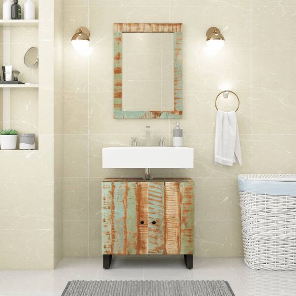 vidaXL 2 Piece Bathroom Furniture Set Solid Wood Reclaimed