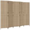 vidaXL Room Divider 5 Panels Beige Poly Rattan