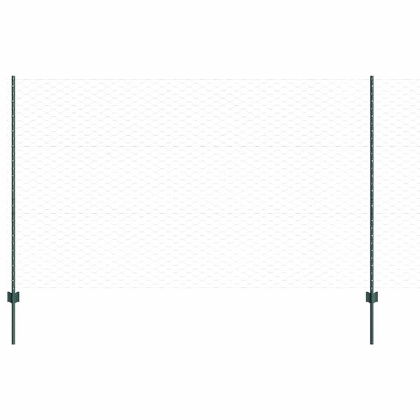 vidaXL Fence with Post Green 1.4 x 100 m Steel and PVC