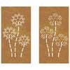 vidaXL Garden Wall Decorations 2pcs 105x55cm Corten Steel Flower Design