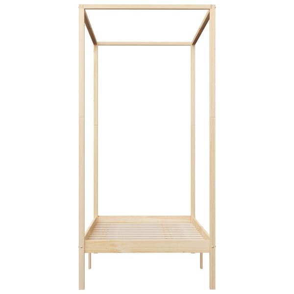 vidaXL Canopy Bed Frame without Mattress Solid Wood 100x200 cm
