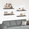 vidaXL Floating Wall Shelves 4 pcs High Gloss Grey 90x23.5x3.8 cm MDF