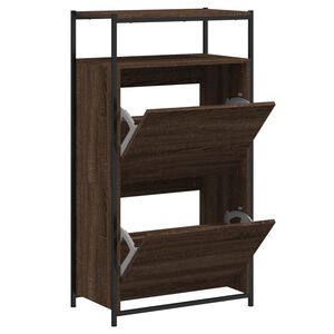 vidaXL Shoe Cabinet Brown Oak 60x34x112 Engineered Wood