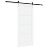 vidaXL Sliding Door White and Black 86 x 198.5 cm Solid Pine Wood