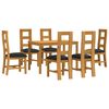 vidaXL Dining Set 7 pcs Black Solid Oak Wood