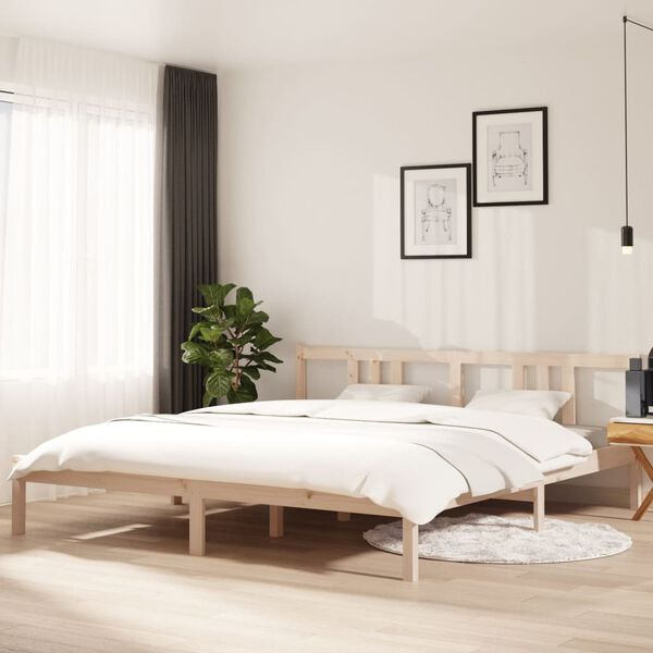 vidaXL Bed Frame without Mattress Solid Wood 180x200 cm Super King Super King Size