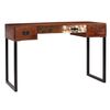 vidaXL Desk Solid Acacia Wood and Real Leather 117x50x76 cm