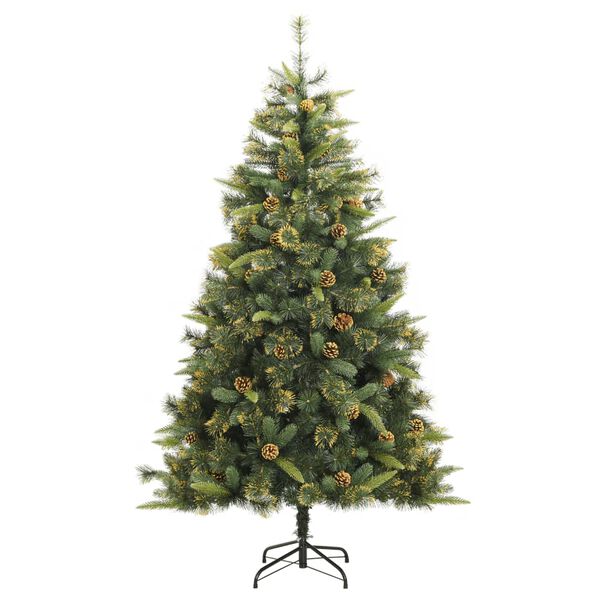 vidaXL Artificial Hinged Christmas Tree with Cones 240 cm