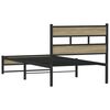 vidaXL Metal Bed Frame without Mattress Sonoma Oak 90x200 cm