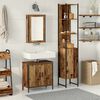 vidaXL Bathroom Furniture Set with Shelf 3 pcs Brown Engineered wood