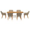 vidaXL Garden Dining Set 7 pcs Beige and brown Poly Rattan