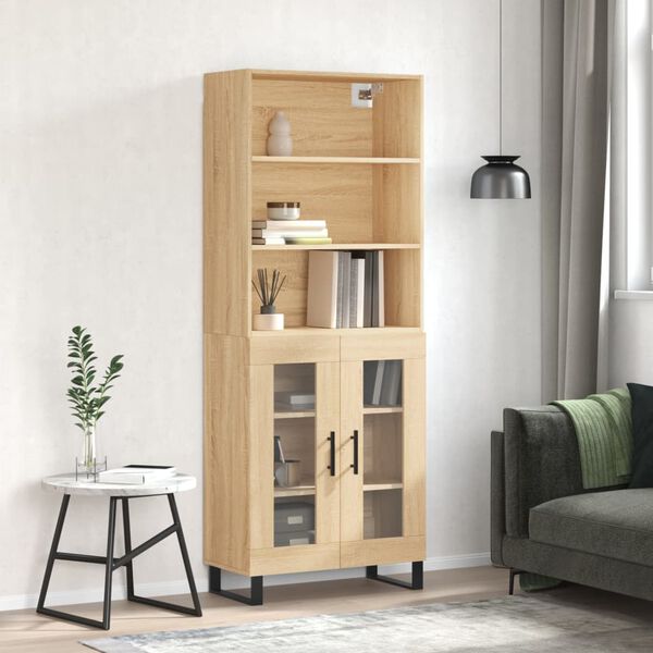vidaXL Highboard Sonoma Oak 69.5x34x180 cm Engineered Wood