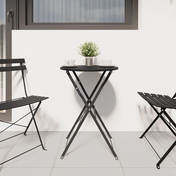 vidaXL Bistro Table Folding Anthracite Ø50x71 cm Powder-coated Steel