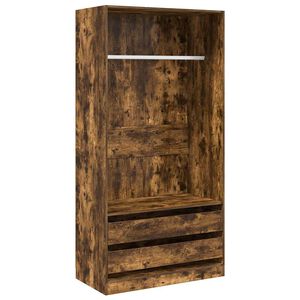 vidaXL Wardrobe Smoked Oak 100x50x200 cm Engineered Wood