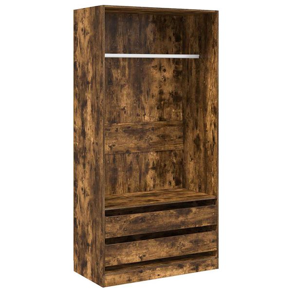 vidaXL Wardrobe Smoked Oak 100x50x200 cm Engineered Wood