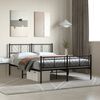 vidaXL Metal Bed Frame without Mattress with Footboard Black 120x190cm