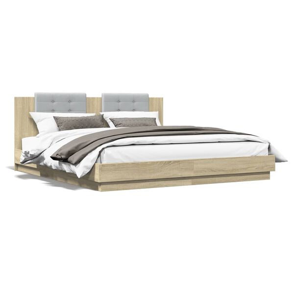vidaXL Bed Frame without Mattress Sonoma Oak 160x200 cm