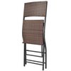 vidaXL 7 Piece Folding Outdoor Dining Set Steel Poly Rattan Brown