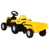vidaXL Pedal Tractor for Kids with Trailer Yellow