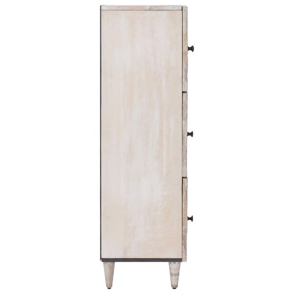 vidaXL High Board with Door White 40 x 33.5 x 110 cm Solid Mango Wood