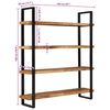 vidaXL 4-Tier Bookcase 160x40x180 cm Rough Mango Wood
