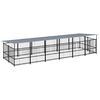 vidaXL Outdoor Dog Kennel with Roof Steel 11.26 m&sup2;
