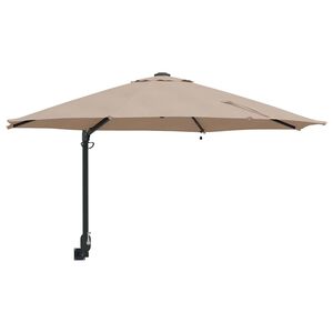vidaXL Garden Parasol Manual Taupe and Black 248 x 248 x 148 cm