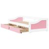vidaXL Day Bed with 2 Drawers without Mattress IRUN White&Pink 90x200 cm